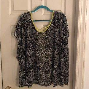 Torrid chiffon open back blouse
